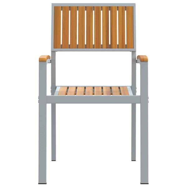 Akazienholz Stapelstühle 2er Set Braun
