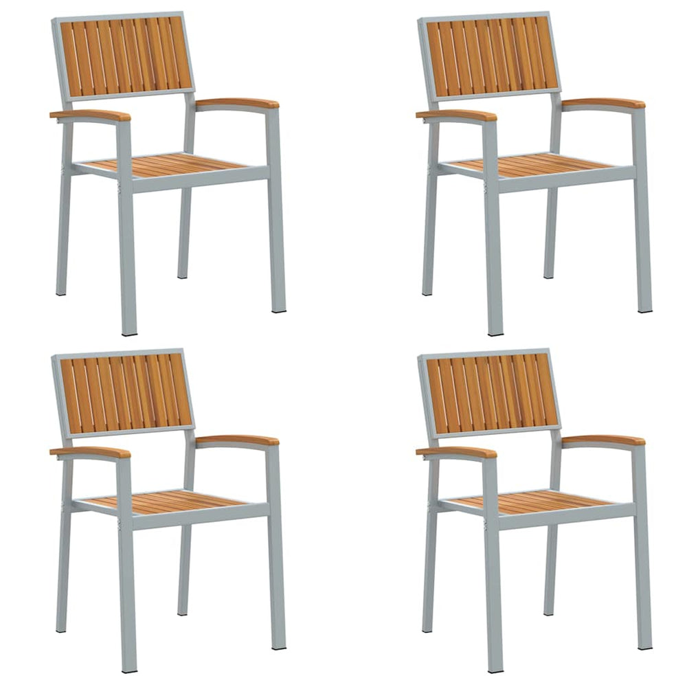 Stapelstühle 4er Set Akazie Braun