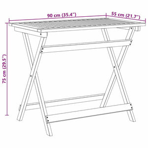 Gartentisch Akazie Braun 90x55cm Klappbar