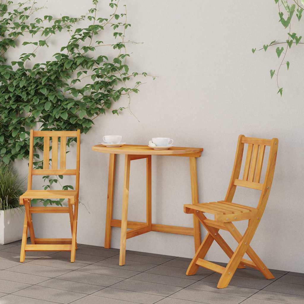 Bistro Stühle Akazie mit Kissen, 2er Set