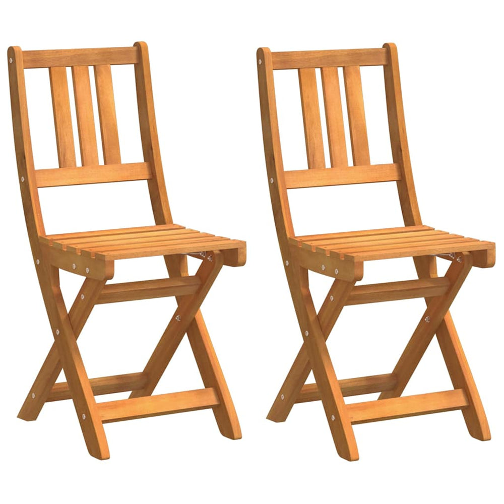 Bistro Stühle Akazie mit Kissen, 2er Set