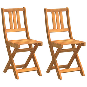 Bistro Stühle Akazie mit Kissen, 2er Set