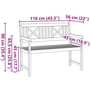 Akazienholz Gartenbank Natur 110 cm