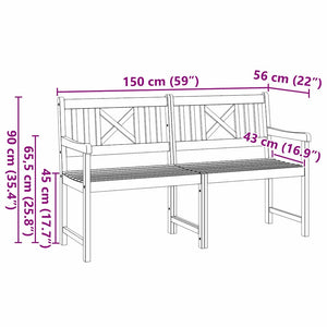 Akazienholz Gartenbank Natur 150cm