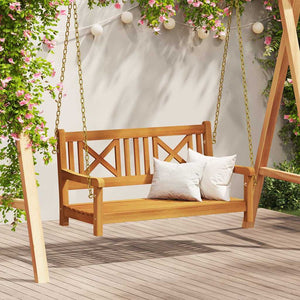 vidaXL Banc balançoire de jardin naturel 110 x 56 x 58,5 cm, bois d'acacia massif