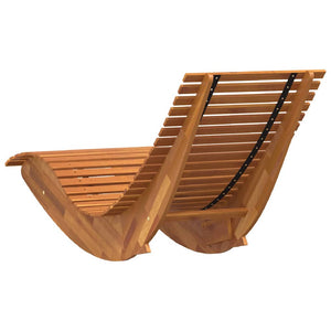 vidaXL Chaise longue 2 places 2 pcs Marron 154 x 60 x 74 cm Bois d'acacia massif