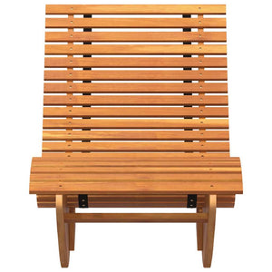vidaXL Chaise longue 2 places 2 pcs Marron 154 x 60 x 74 cm Bois d'acacia massif