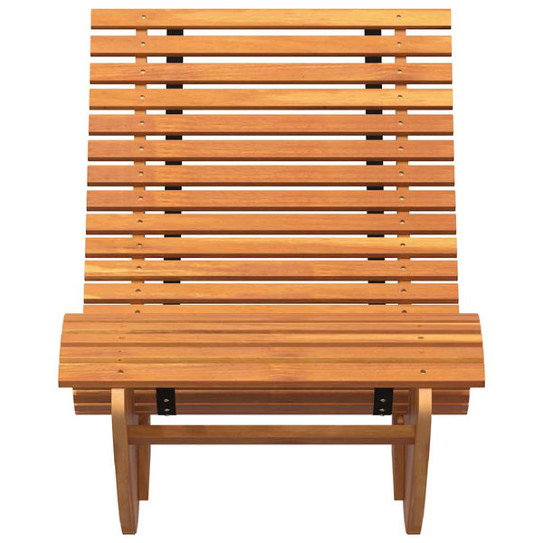 vidaXL Chaise longue 2 places 2 pcs Marron 154 x 60 x 74 cm Bois d'acacia massif