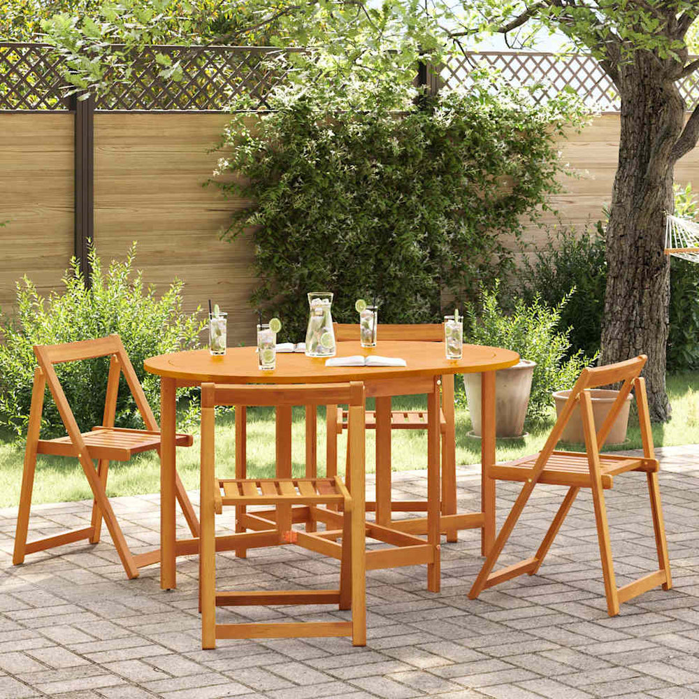 Gartentisch 5-teilig Akazie Massivholz Braun