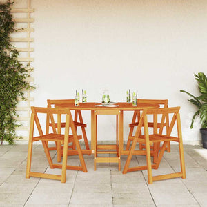 Gartentisch 5-teilig Akazie Massivholz Braun