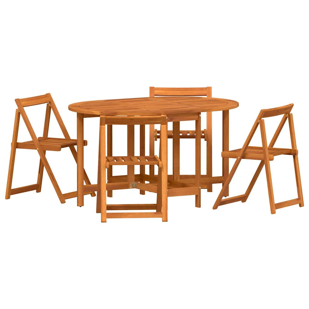 Gartentisch 5-teilig Akazie Massivholz Braun