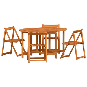 Gartentisch 5-teilig Akazie Massivholz Braun