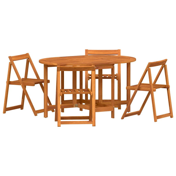 Gartentisch 5-teilig Akazie Massivholz Braun