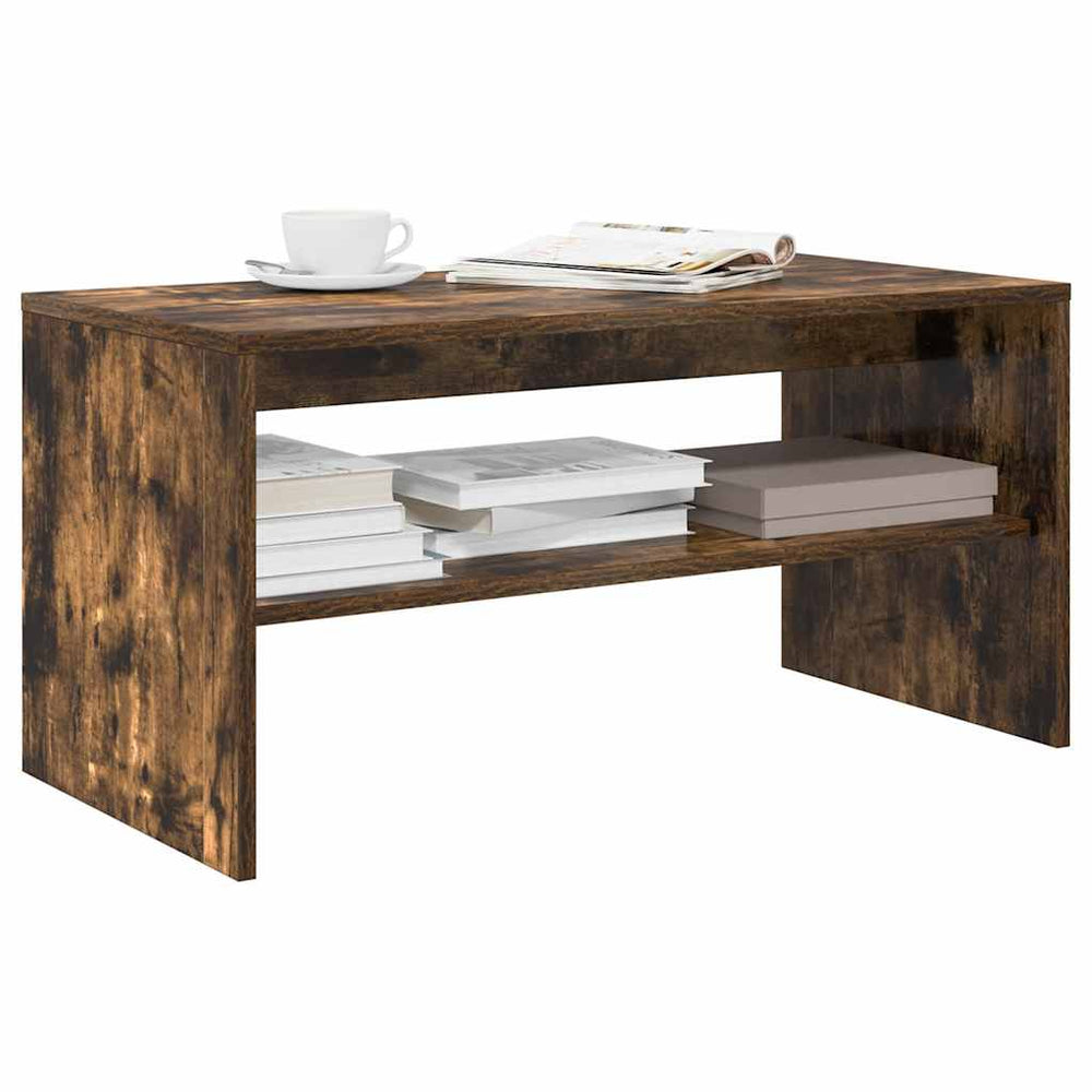 vidaXL TV Cabinet Smoked Oak 80x40x40 cm Engineered Wood
