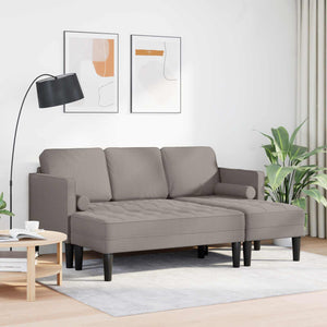 Sofa Set Taupe 2-teilig mit Kissen
