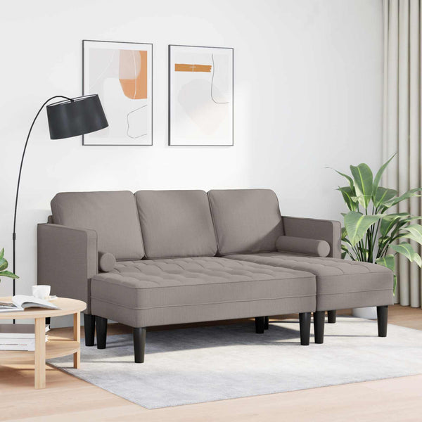 Sofa Set Taupe 2-teilig mit Kissen