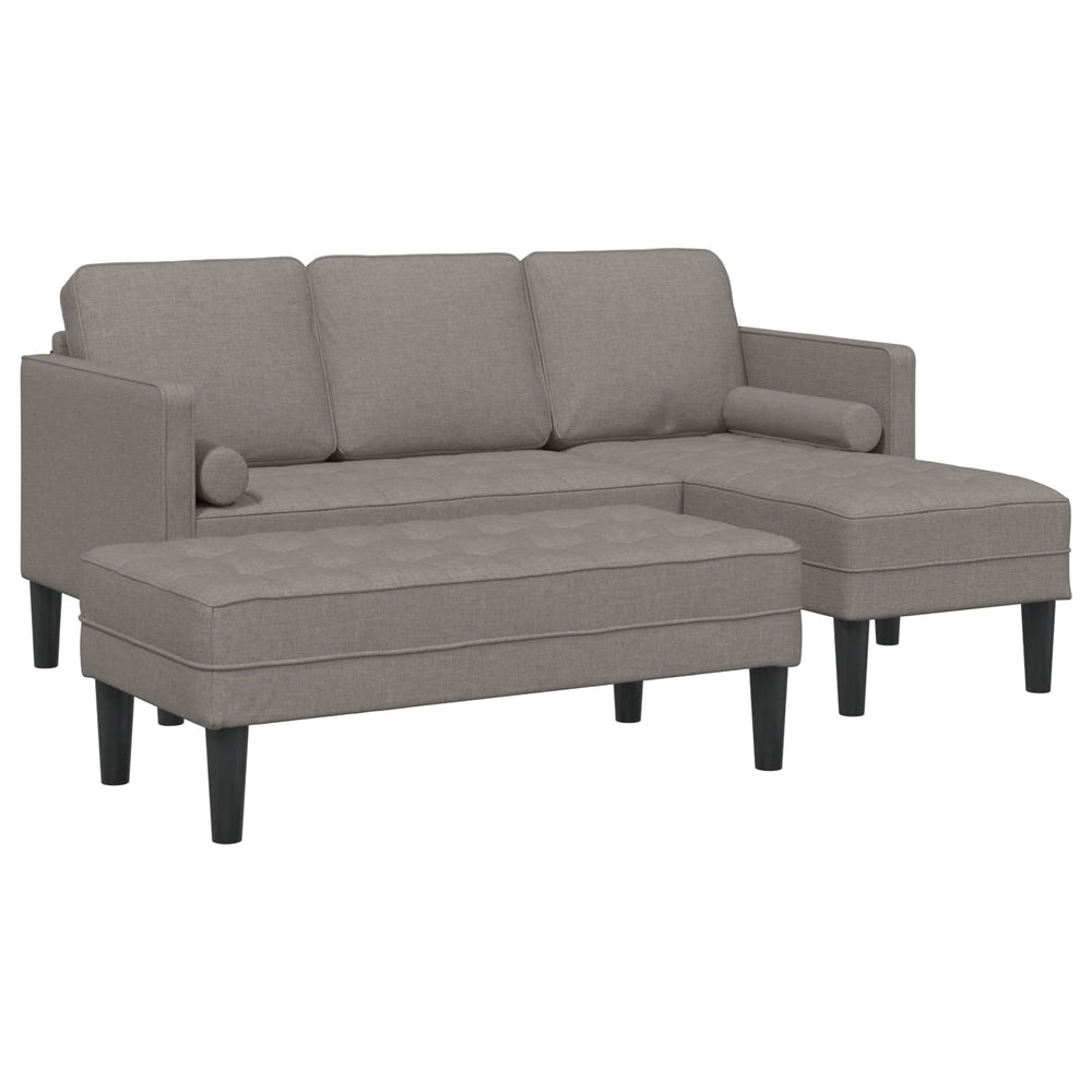 Sofa Set Taupe 2-teilig mit Kissen