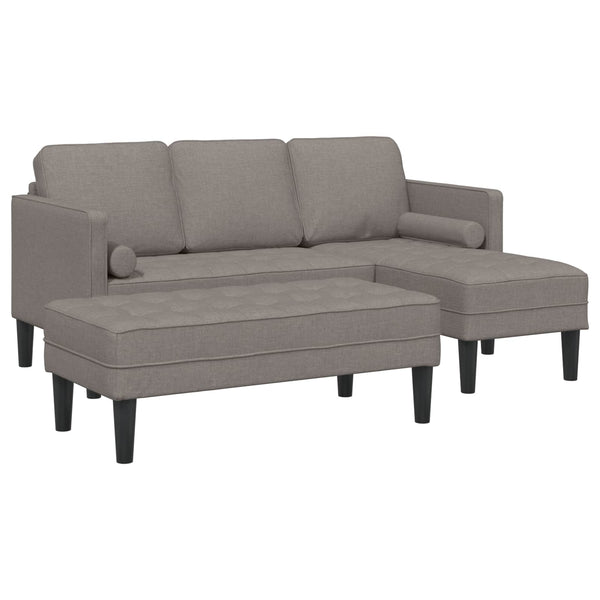 Sofa Set Taupe 2-teilig mit Kissen