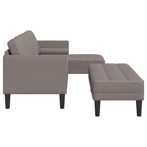 Sofa Set Taupe 2-teilig mit Kissen