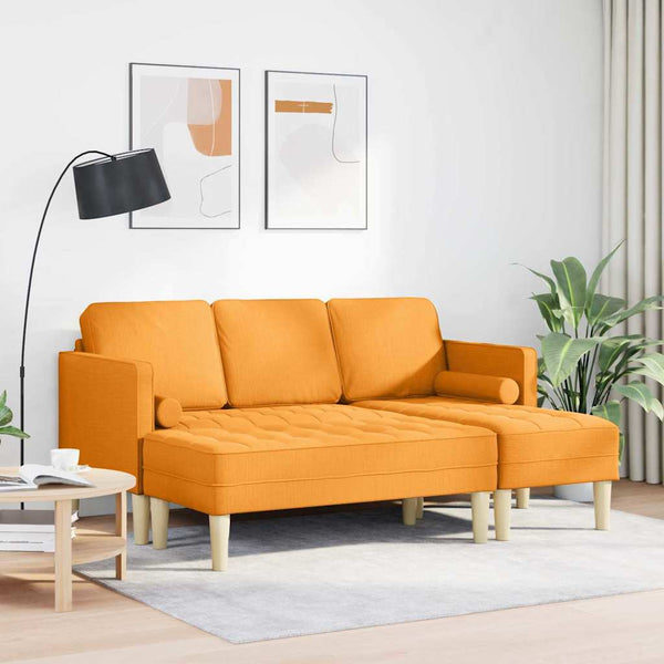 Dunkelgelbes 2-teiliges Sofa-Set mit Kissen