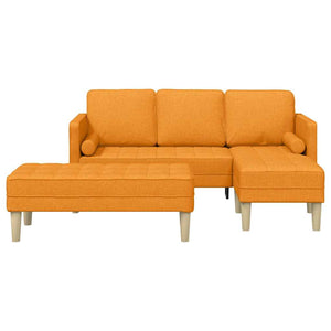 Dunkelgelbes 2-teiliges Sofa-Set mit Kissen