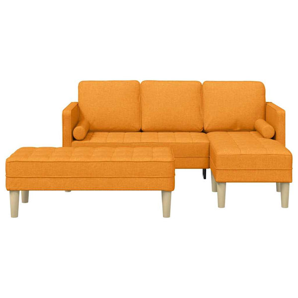 Dunkelgelbes 2-teiliges Sofa-Set mit Kissen