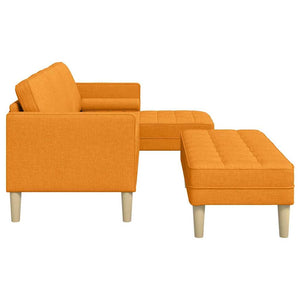 Dunkelgelbes 2-teiliges Sofa-Set mit Kissen