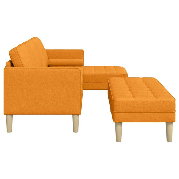Dunkelgelbes 2-teiliges Sofa-Set mit Kissen