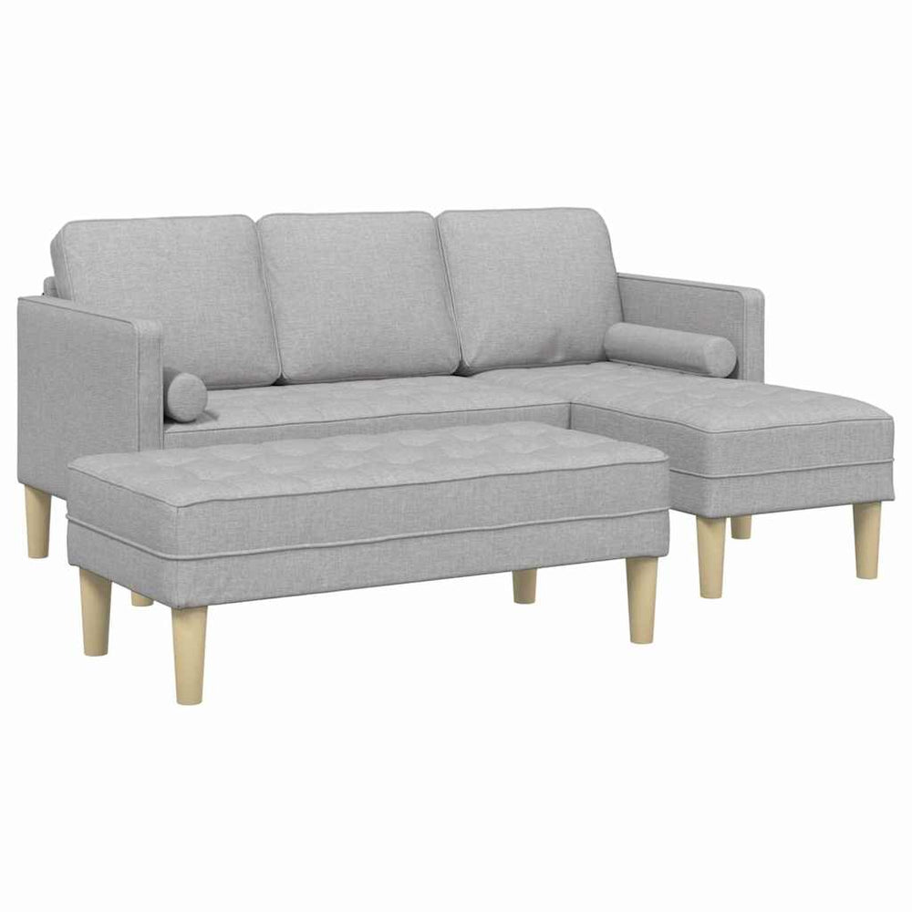 Sofa Set Wolkengrau mit Kissen, 2-teilig