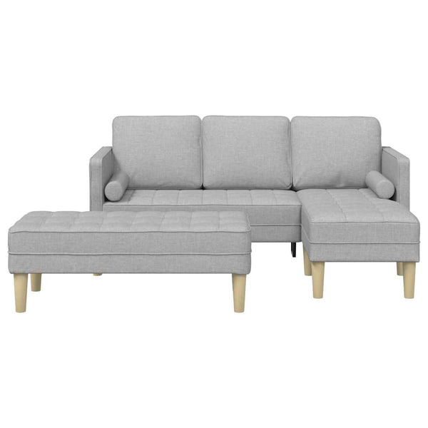 Sofa Set Wolkengrau mit Kissen, 2-teilig