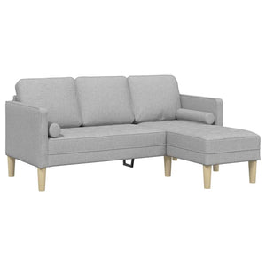 Sofa Set Wolkengrau mit Kissen, 2-teilig
