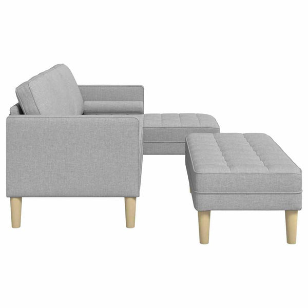 Sofa Set Wolkengrau mit Kissen, 2-teilig