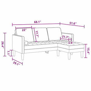 Sofa Set Wolkengrau mit Kissen, 2-teilig