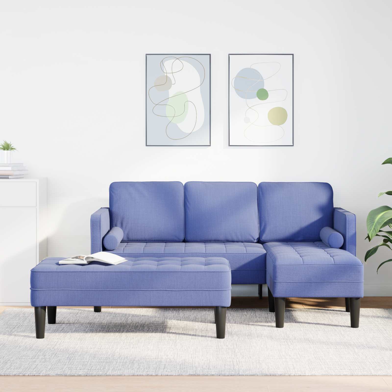 Jeans Blaues Sofa Set mit Kissen, 2-teilig