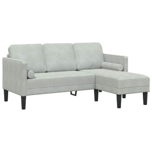2-teiliges Sofa-Set Hellgrau mit Kissen