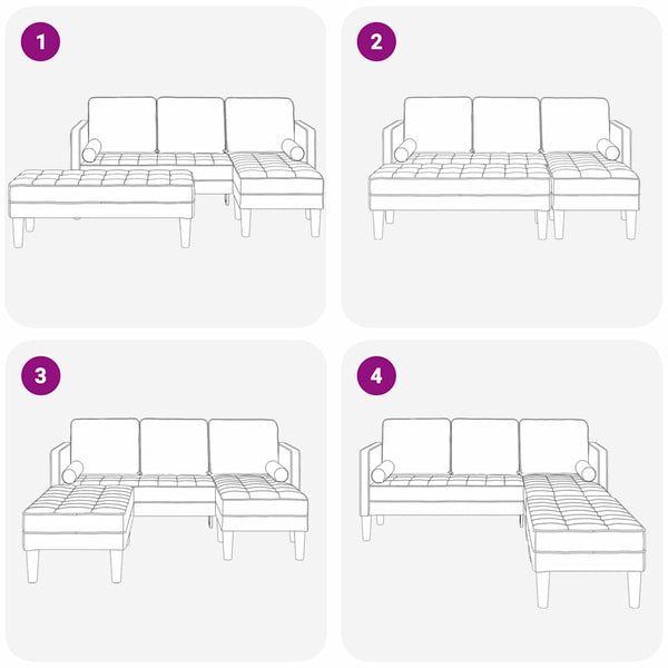 2-teiliges Sofa-Set Hellgrau mit Kissen