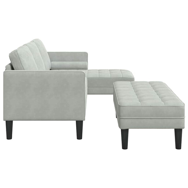 2-teiliges Sofa-Set Hellgrau mit Kissen