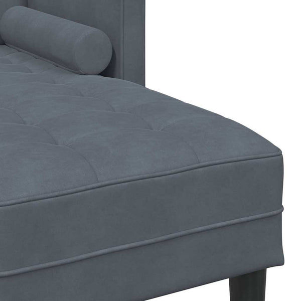Dunkelgraues Sofa-Set mit Kissen, 2-teilig