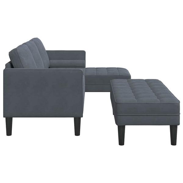 Dunkelgraues Sofa-Set mit Kissen, 2-teilig