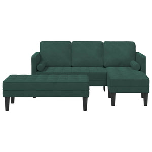 Dunkelgrünes 2-teiliges Sofa-Set mit Kissen