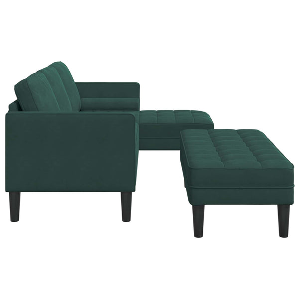 Dunkelgrünes 2-teiliges Sofa-Set mit Kissen