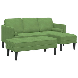 Hellgrünes Sofa-Set mit Kissen, 2-teilig