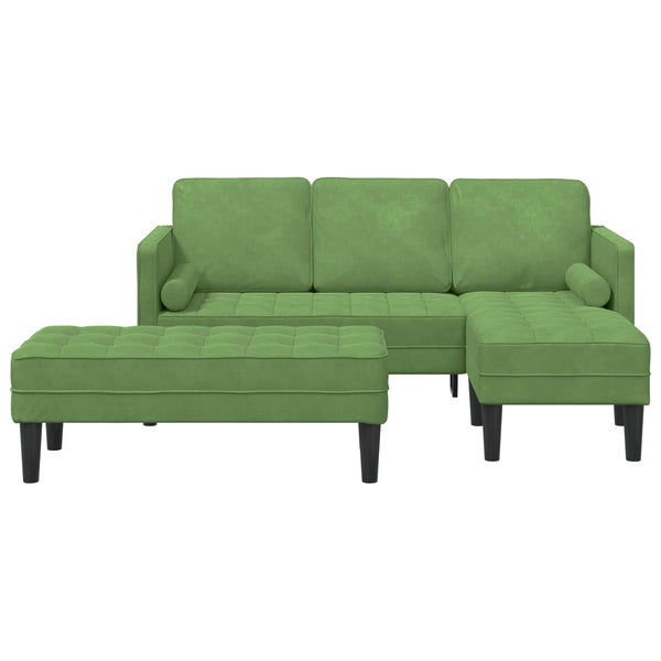 Hellgrünes Sofa-Set mit Kissen, 2-teilig