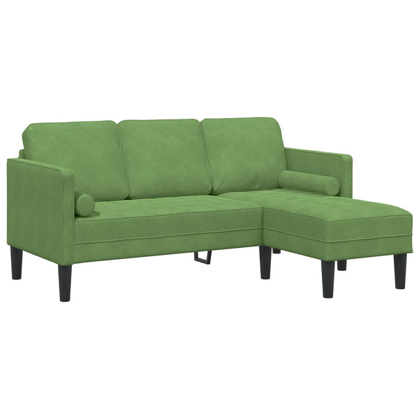 Hellgrünes Sofa-Set mit Kissen, 2-teilig