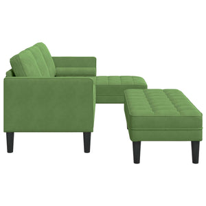 Hellgrünes Sofa-Set mit Kissen, 2-teilig