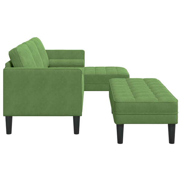 Hellgrünes Sofa-Set mit Kissen, 2-teilig
