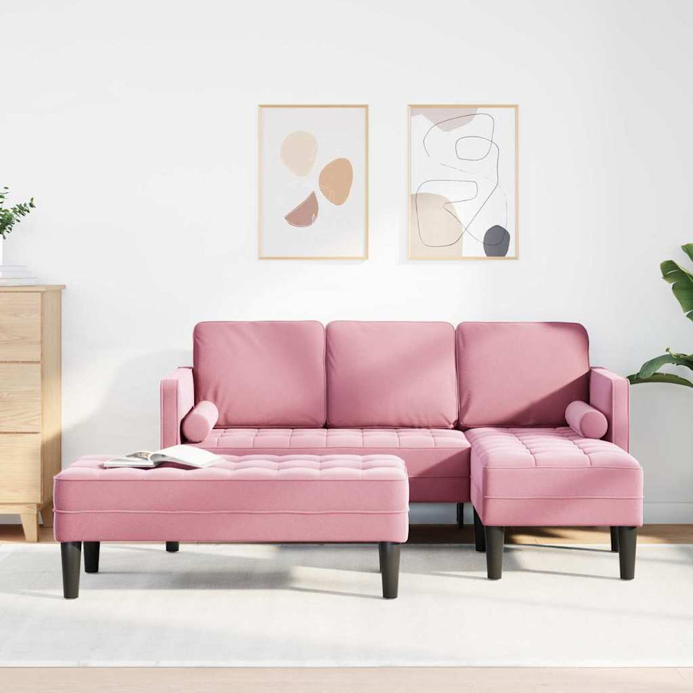 Rosa Sofa Set mit Kissen