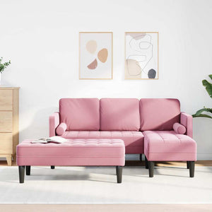Rosa Sofa Set mit Kissen