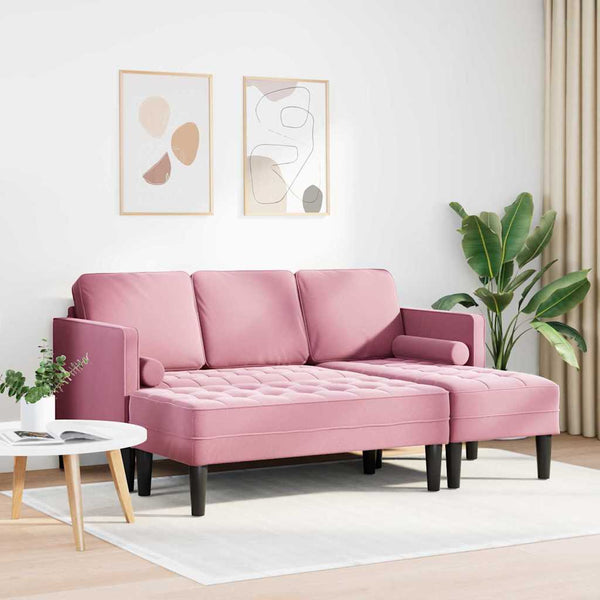 Rosa Sofa Set mit Kissen