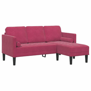 Weinrotes Sofa-Set mit Kissen